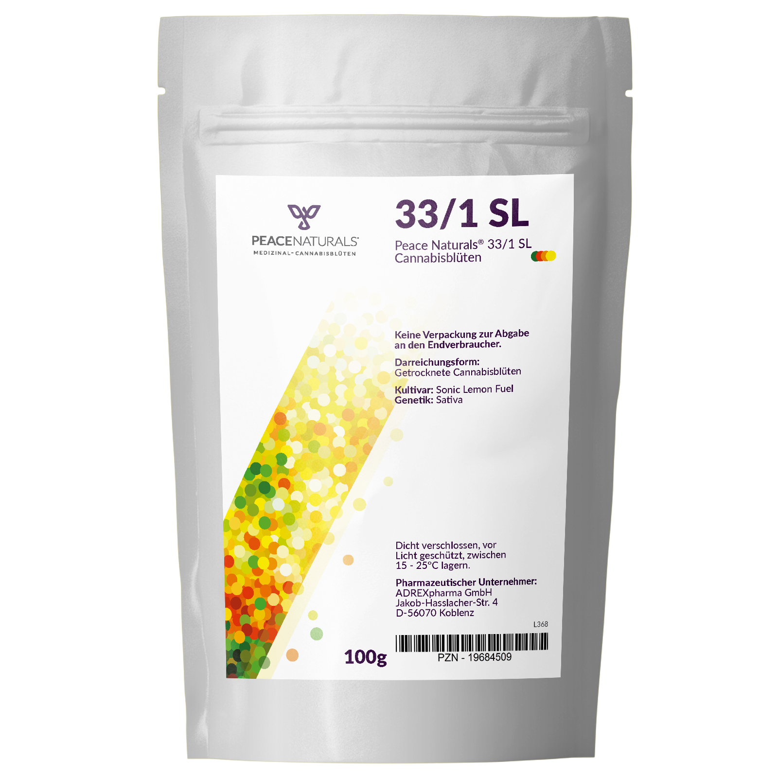 Produktbild von Peace Naturals 33/1 SL (Sonic Lemon Fuel) 100g