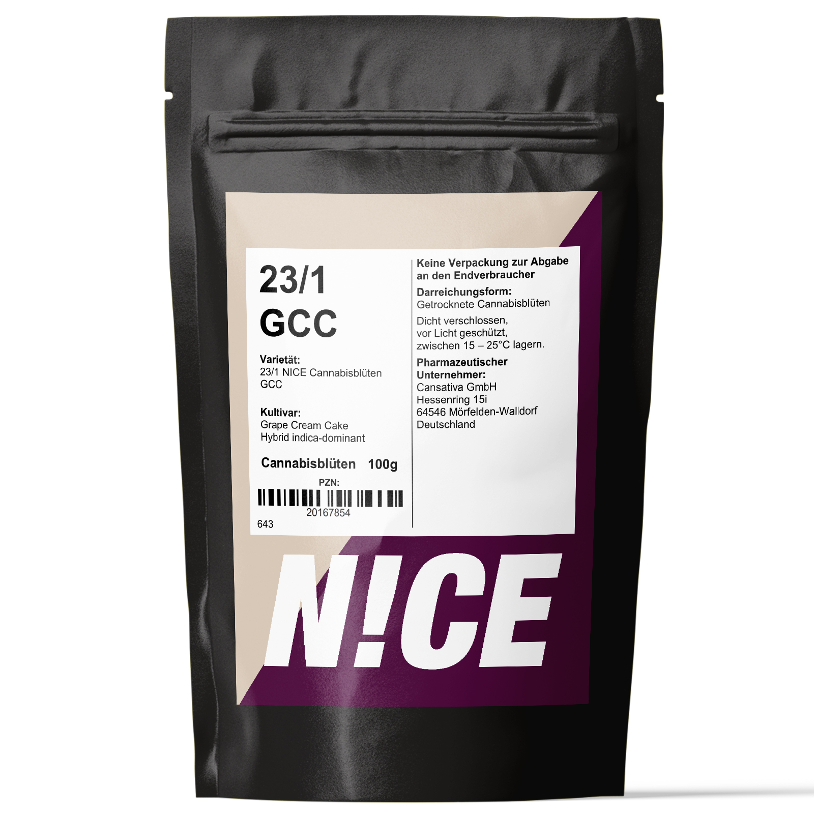 Produktbild von NICE 23/1 GCC (Grape Cream Cake) 100g