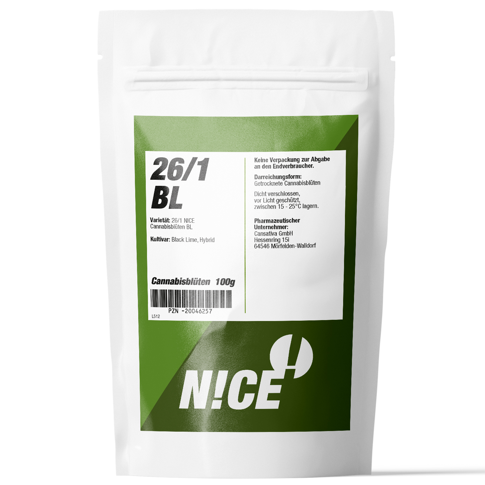 Produktbild von NICE 26/1 BL (Black Lime) 100g